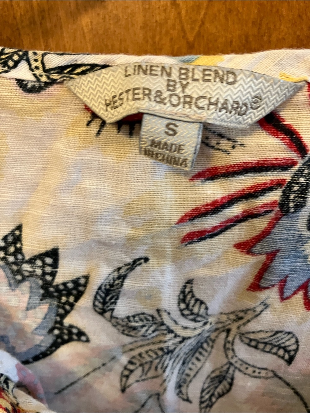 Hester & Orchard  Floral Paisley 3/4 Sleeve Top Size Small  Linen Blend - Picture 2 of 5